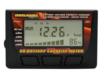 OVERLANDER NIMH & LIPO VOLTAGE, CELL CHECKER & CAPACITY BATTERY CHECKER